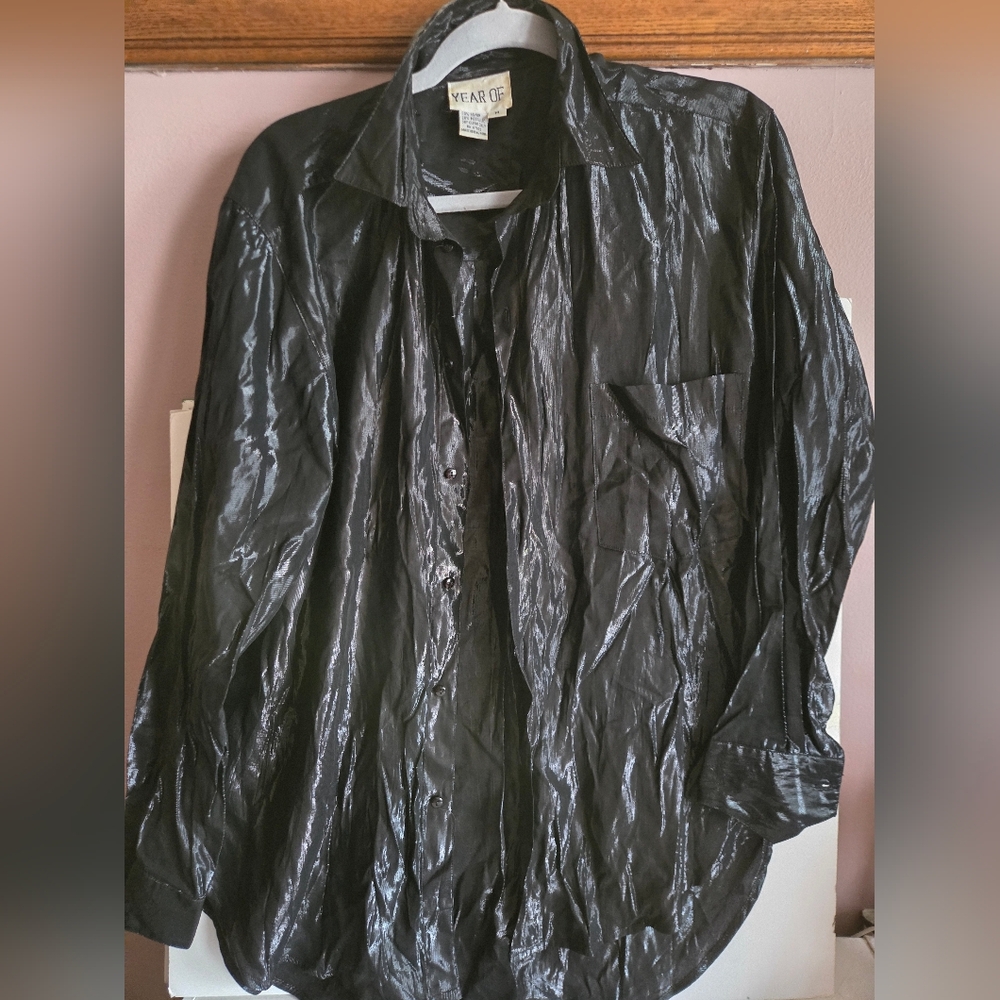 Shiny Metallic Black Shirt